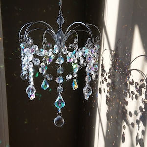 Crystal Elegance Sun Chandelier Suncatcher Mobile  / Unique Prism Rainbow Maker (Rainbows and Whimsy)