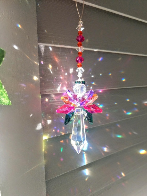 Purple Suncatcher Crystal Ornament Crystal Icicle Prism Sparkly