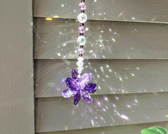 Purple Combo Starburst Crystal Suncatcher Rainbow Maker / Prism Suncatcher / Window Decor (Rainbows and Whimsy)