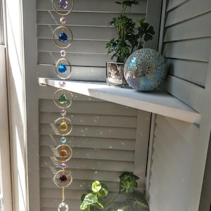 Chakra #1 Crystal Suncatcher Mobile / Meditation / Home Accent Decor / Rainbow Maker / Prism Sun Catcher (Rainbows and Whimsy)