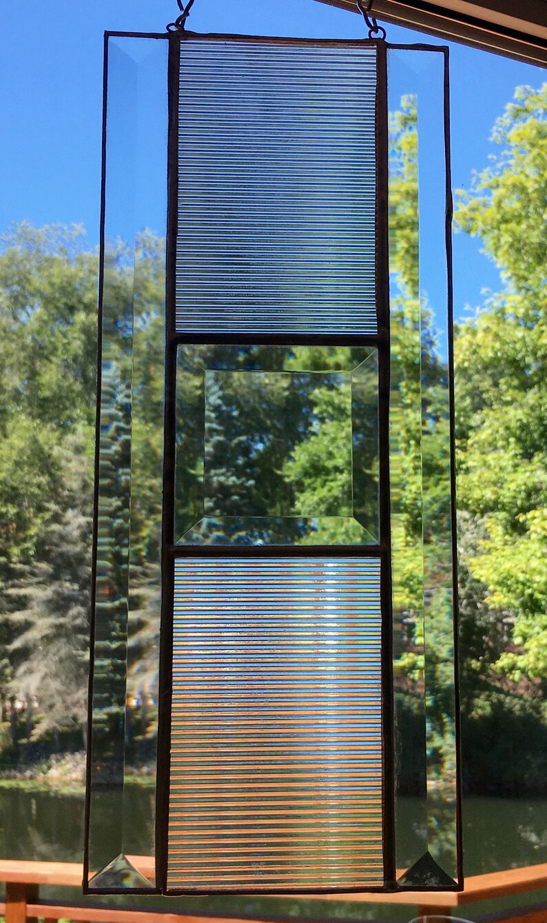 Beveled and Reed Glass Glass Panel - Etsy