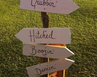 directional wedding sign - handmade from reclaimed wood - perfect wedding accessory
