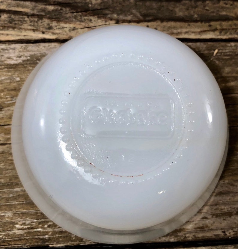 Glassbake Milk Glass Floral Ramekins Dessert Cups Vintage Kitchen Set of 6