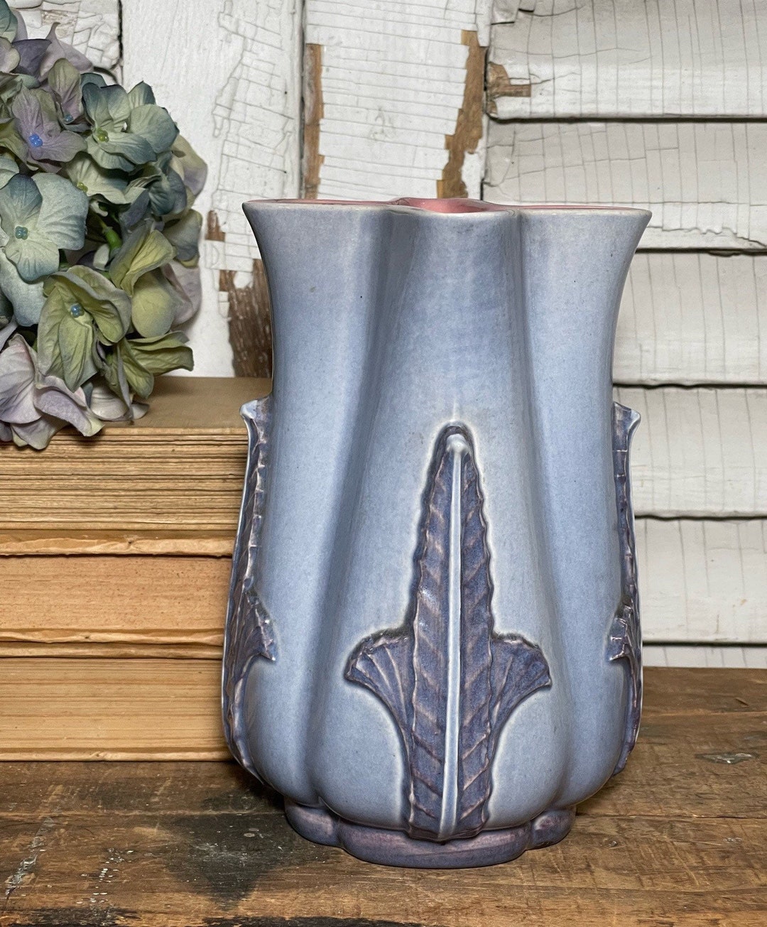 Redwing Pottery Vase Blue 1201, Vintage Home Decor, Red Wing Vintage