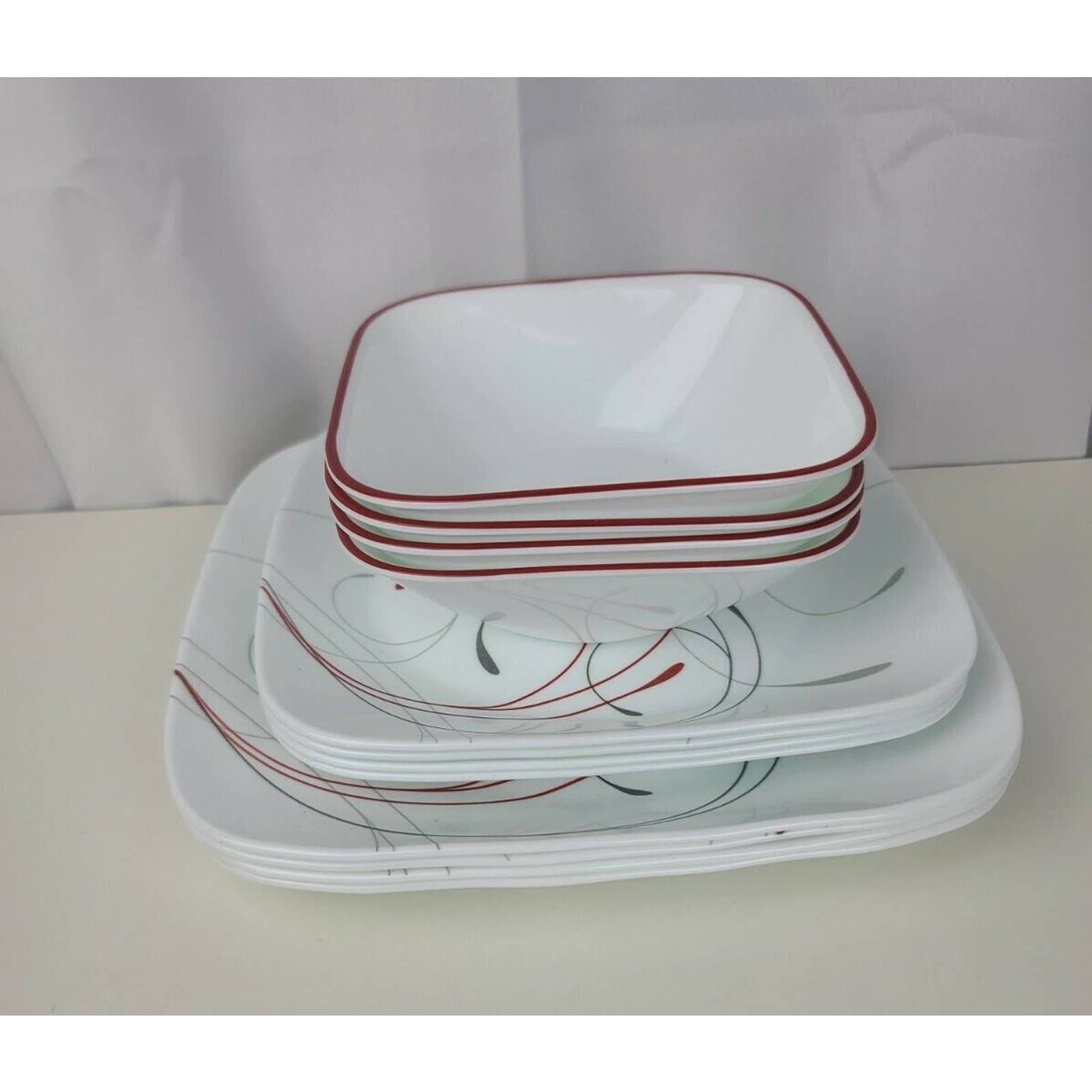 Corelle Splendor Square 12-pc Set 4-dinner Plates 4-salad Plates