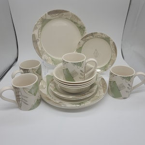 Corelle Impressions Textured Leaves Dinnerware 16-Pc Set