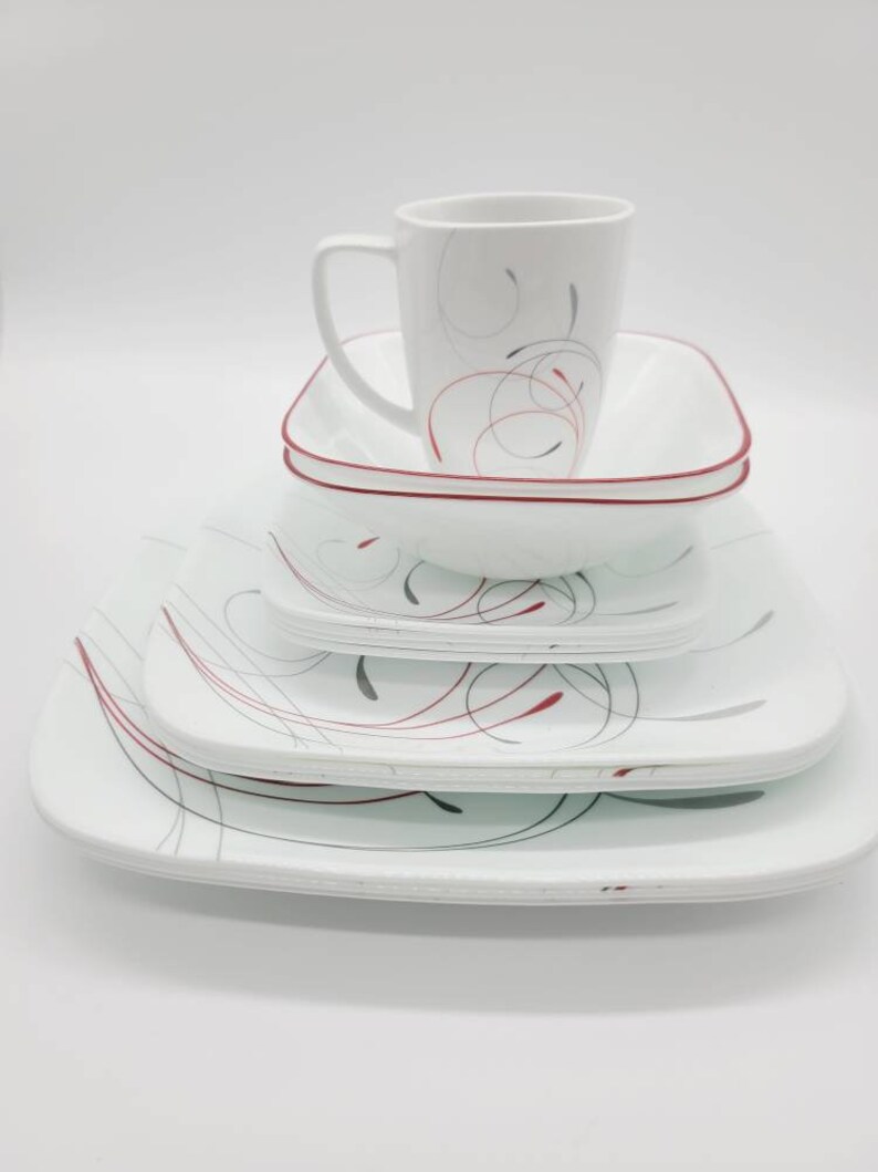 Corelle 13pc Dinnerware Splendor Square Set Dinner Salad Etsy