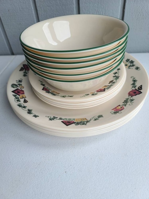 Corelle Garden Home Dinner Set 18 pc. 6dinner Plates 6dessert Plates 6bowls Etsy