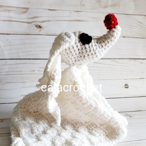 Crochet Ghost Dog Lovey Security Blanket