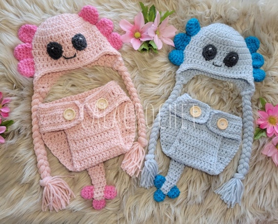 thumbnail image 2 of Slouchy Skull Cap For Women Pink Axolotl Cartoon Beanie Hat - Slouchy Knit Skull Cap For Men & Women, Winter Warm Pink Cartoon Knit Hat 2 of 9