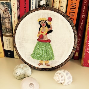 hula girl cross stitch pattern, instant pdf download