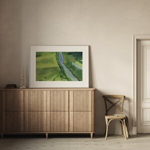 Tennessee Abstract Aerial Art | Minimalist River Landscape Painting ...