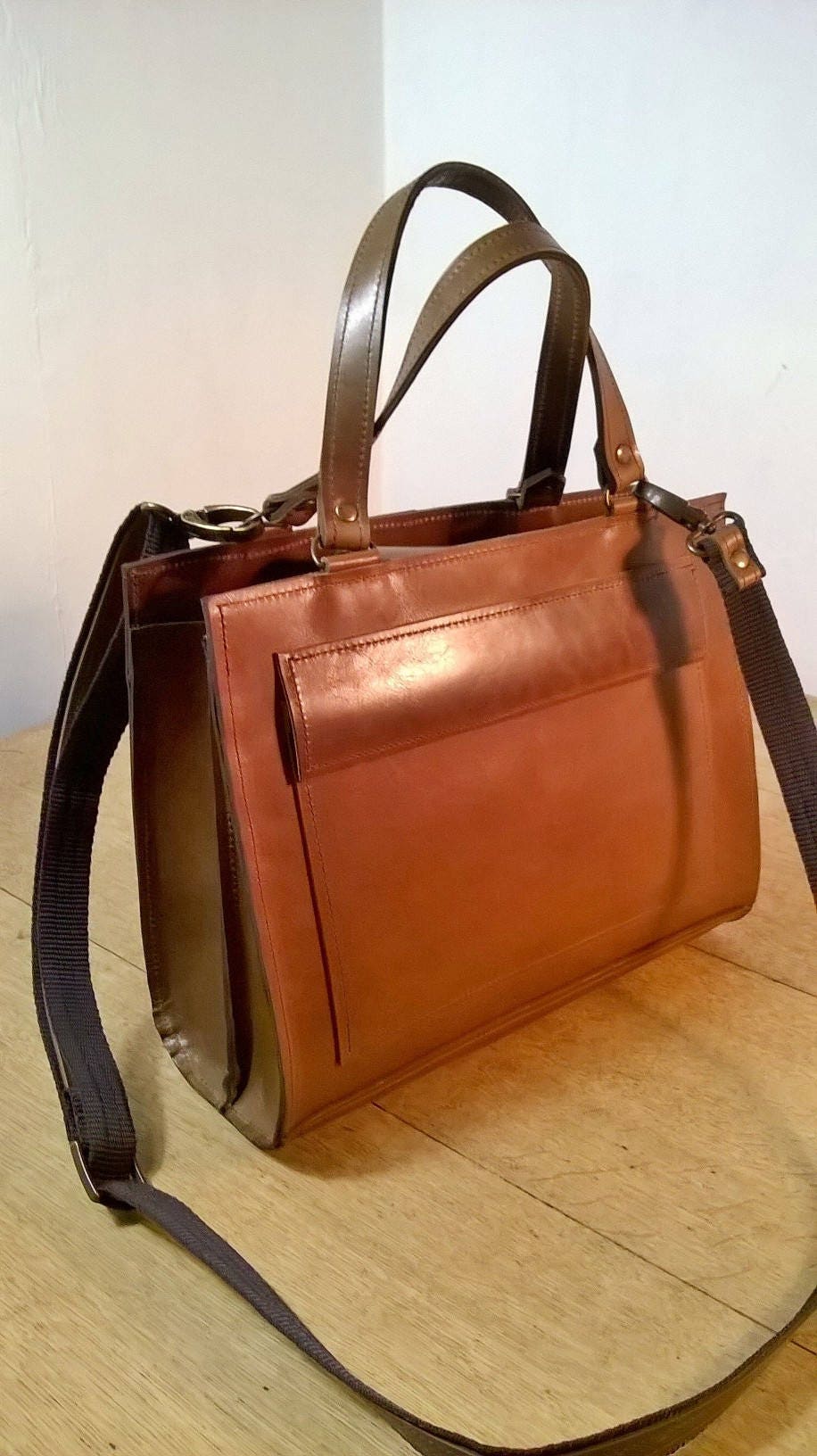 Custom Leather Rectangle Tote Bag. Medium Leather Tote. Etsy