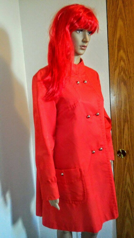 60s/70s Mod Twiggy Swing Coat Flared Tent A Line … - image 3