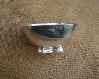 Original Vintage French Silver plated Sugar Bowl Original Early 20th century Hallmarked BRUCKMANN  Bowl 4 inches Diameter Made in France