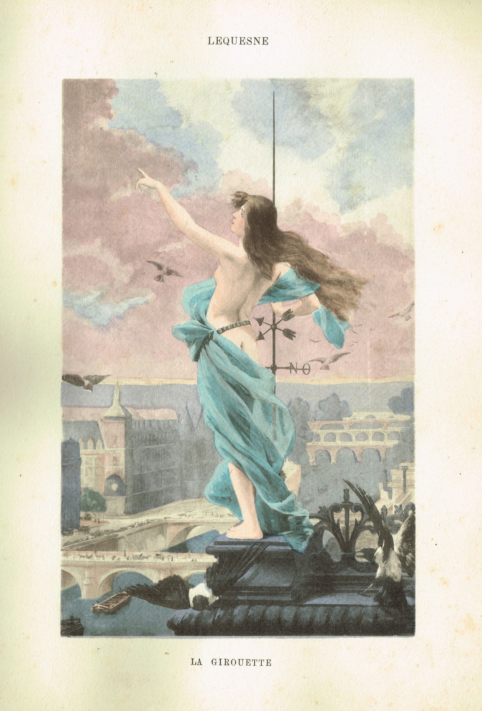 Vintage French Art Nouveau Nude Print 1898 Le Nu Au Salon by Armand