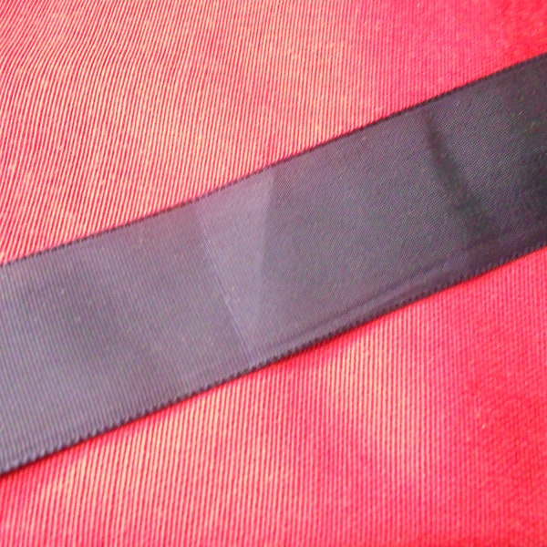 Grosgrain Ribbon 3.3 cm or 1.3 Inches Dark Blue or Royal Blue Color Vintage French High Quality From Haberdashery in 1970s PRICE PER METER