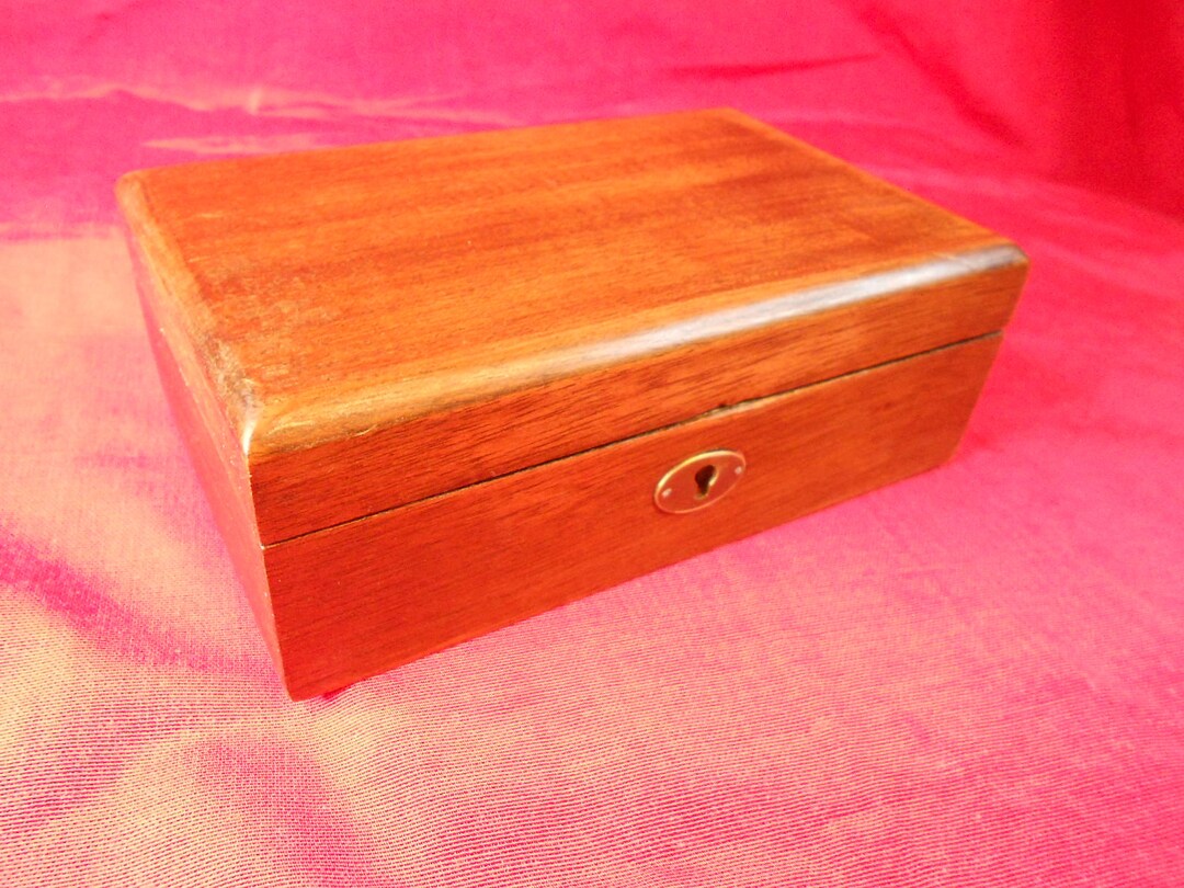 Wooden Jewellery Box Vintage French Handmade Solid Mahogany Etsy