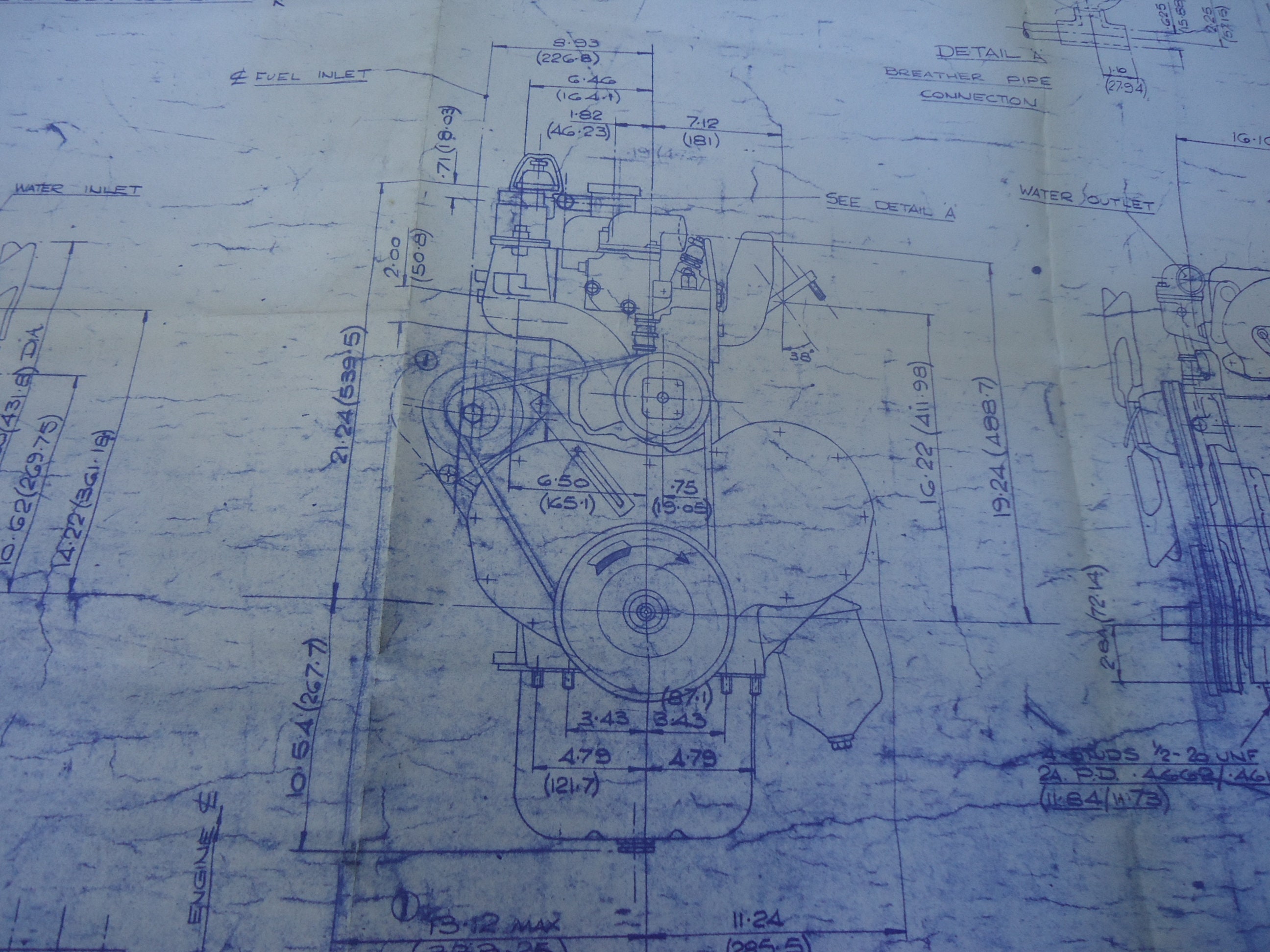 General Motors Engine Blueprints 1950 1960s Bedford O B Engine Etsy