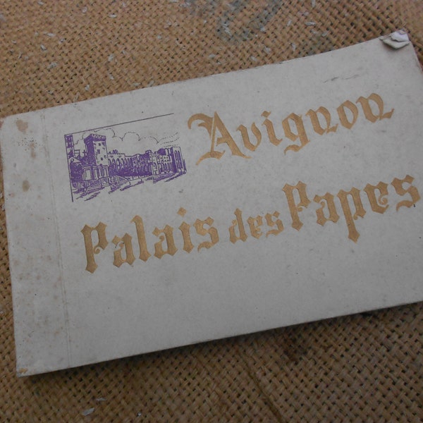 Post Card Photo Book Vintage French AVIGNON Palais Des Papes Popes Palace  40 Pages Photographs Original 1920s Paris Editor Good Condition