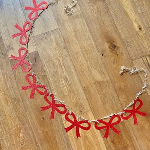 Bow Garland Coquette baby shower bridal shower She’s Tying the Knot garland Bow Bachelorette party decoration
