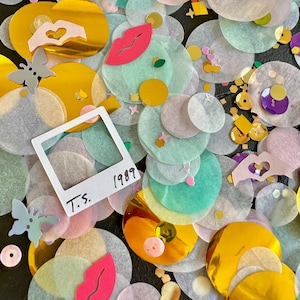 Eras Party Confetti: Pastel Decor with Lips & Butterflies