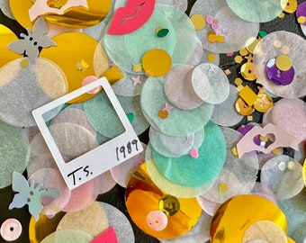 Eras Party Confetti: Pastel Decor with Lips & Butterflies