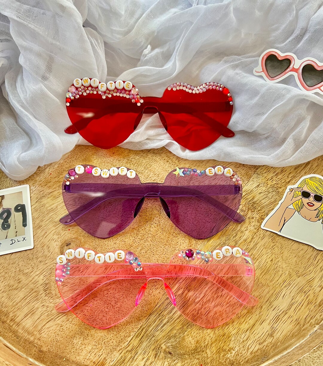 Heart Sunglasses for Kids Swiftie Era Sunnies Valentines Day Gift for