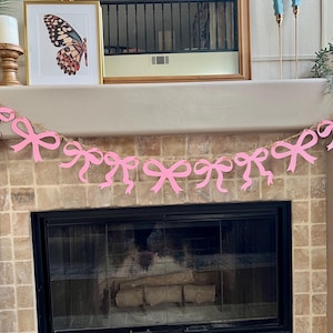 Bow Garland Coquette baby shower bridal shower She’s Tying the Knot garland Bow Bachelorette party decoration