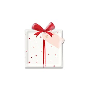 Christmas Party Plate Present Plate white and red holiday party gift shaped plate whimsical holly jolly party plate