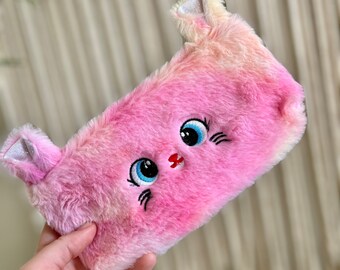 Girls Stocking Stuffer Bunny Purse or birthday gift | cute and unique pouch, furry fluffy  cosmetic or pencil bag, Christmas Hannukah gift