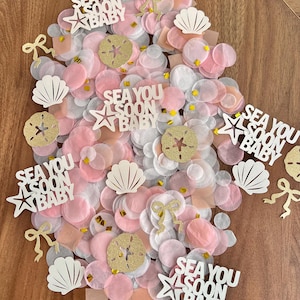 Coastal Confetti: Sea You Soon baby baby shower Pink