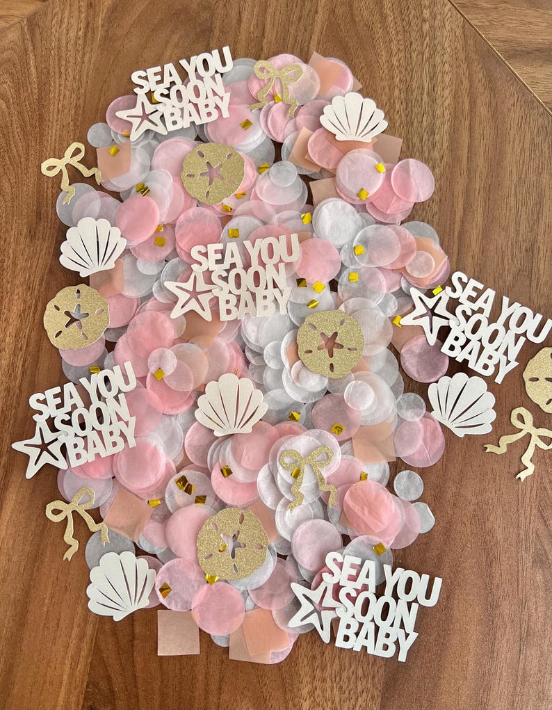 Coastal Confetti: Sea You Soon baby baby shower Pink