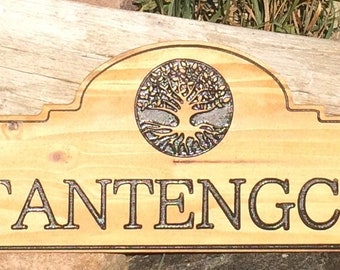Custom Personalized Engraved Name Plaque - Tree of Life Outdoor Family