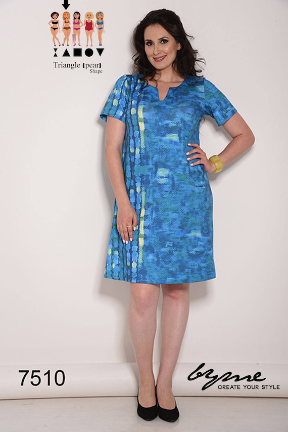 womens dresses Turquoise dress casual dresses v neck dress Etsy