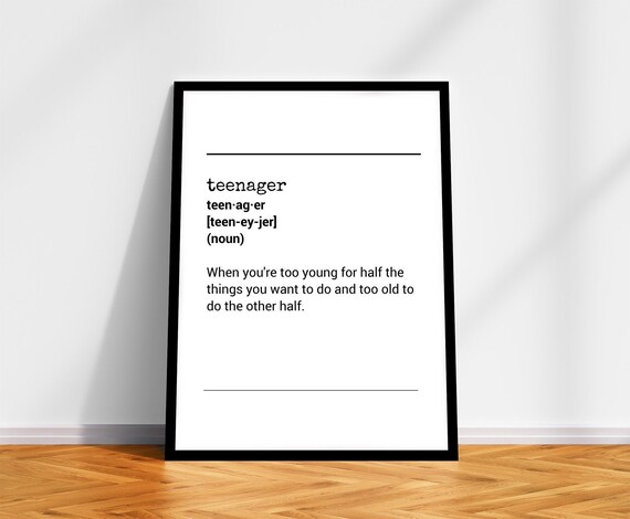 Definition Teenager Definition Teenager Digital Download Etsy