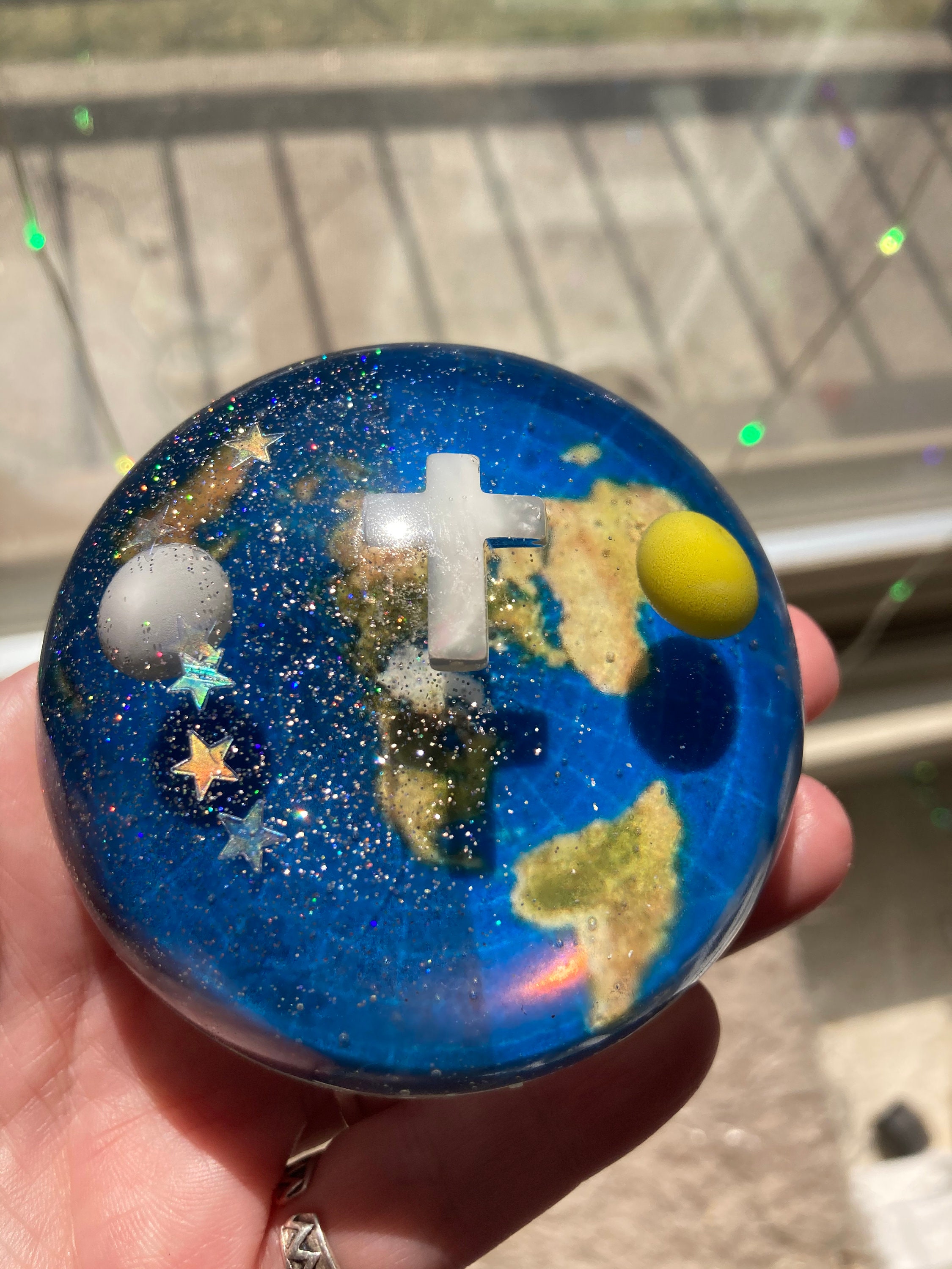 Christian Flat Earth Paperweight with Sun Moon & Infinite Etsy