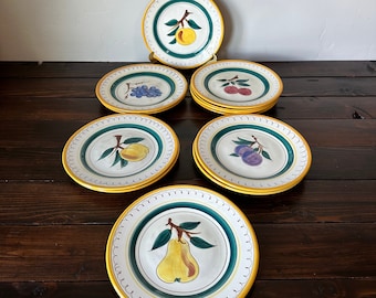 Vintage Stangl Pottery Fruit Plate, Mid Century Stangl Pottery Fruit Salad Plate Multiple Patterns and Quantities Available