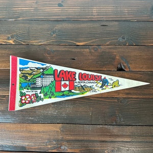 Vintage Lake Louise Alberta Canada Felt Pennant
