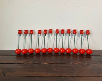 Rare Swedish Hanging Christmas Tree Candle Holder, Mid Century Modern Red Swedish Ball Hanging Christmas Candles for Christmas Tree