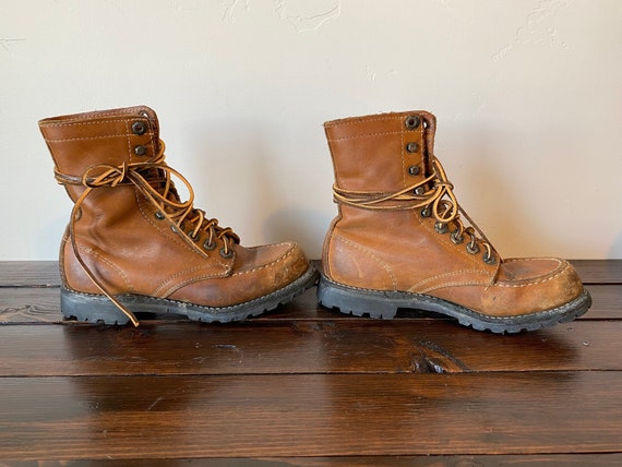 Vintage Leather Hiking Mountaineering Boots, Vint… - image 2