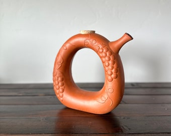 Vintage Terracotta Wine Decanter, Vintage Gourmet-Topf #635 Clay Wine Decanter c1981