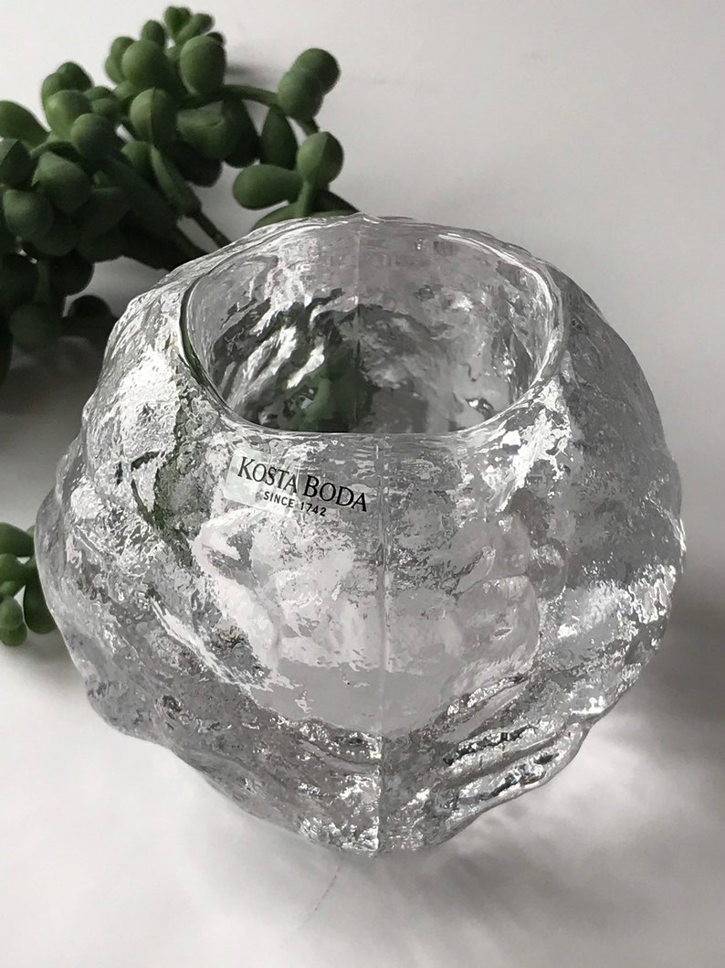 Kosta Boda Snowball Votive Candle Holder Vintage Modern Kosta Etsy