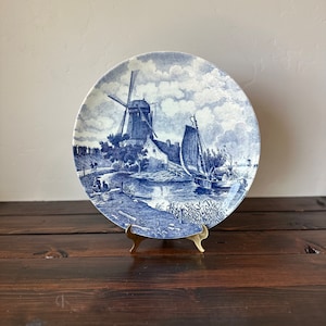 Vintage Delfts Blauw Chemkefa Wall Plate Made in Holland, Vintage Large 13 Inch Collectible Wall Plate by Delfts Blauw Chemkefa