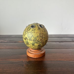 Mid Century Globe Pen Holder, Unique Vintage Globe Desk Accessory Pen or Pencil Holder