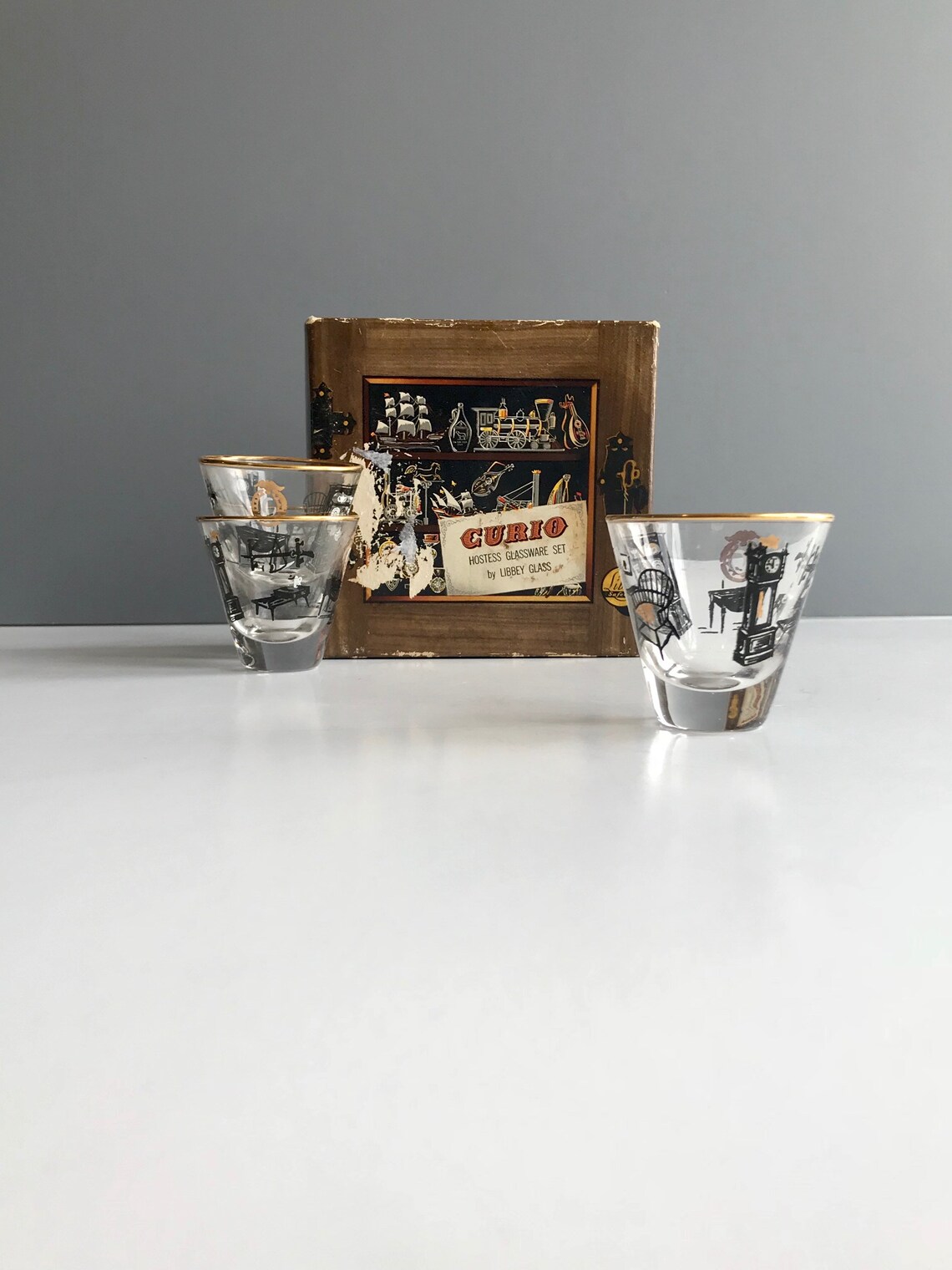 Vintage Libbey Curio Hostess Glassware Set Mid Century Libbey Etsy
