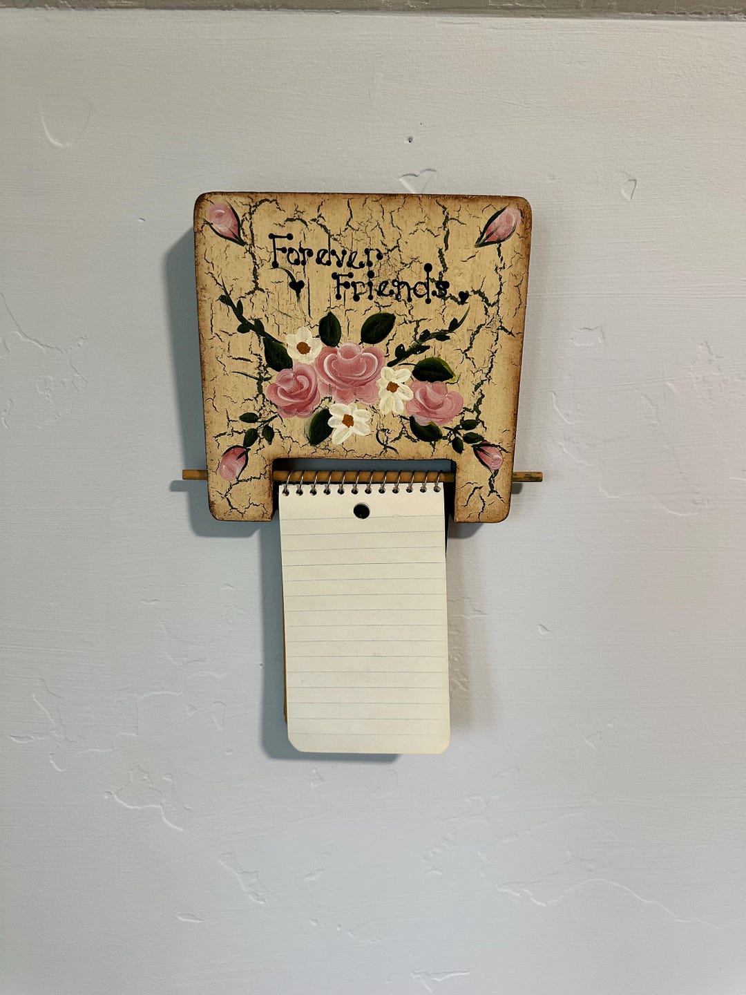 Note Rack Image Vintage Floral Memo Holder Wall Organizer | “forever Friends ...