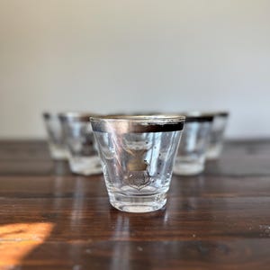 Mid Century United States Air Force Academy Silver Lowball Rocks Cocktail Glasses Set of 6