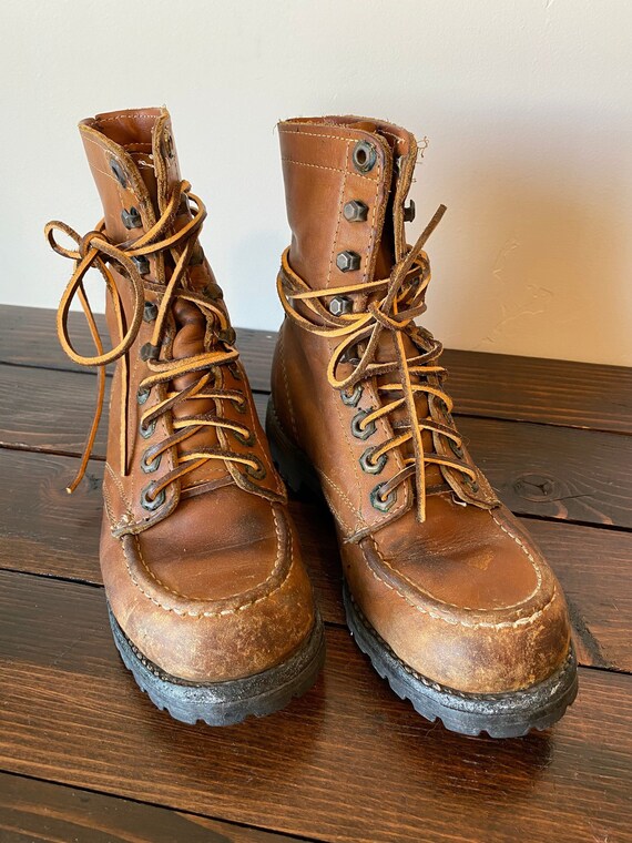Vintage Leather Hiking Mountaineering Boots, Vint… - image 4