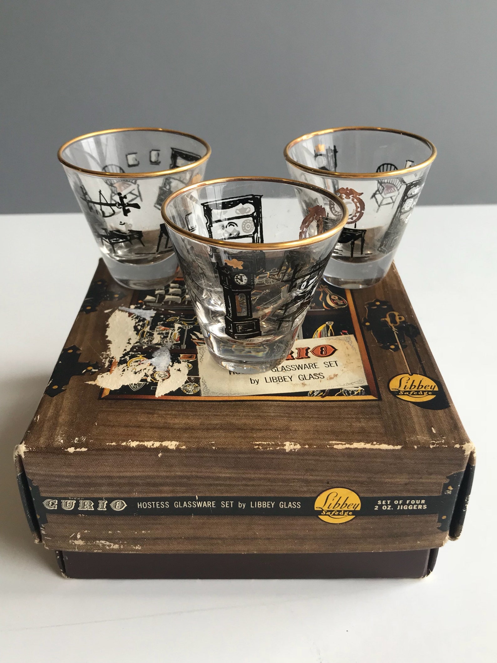 Vintage Libbey Curio Hostess Glassware Set Mid Century Libbey Etsy